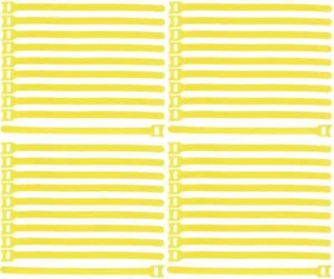40 x Kabelklettband 300 x 28 mm gelb Kabel Klettband Kabelbinder Klett Binder VT - Bild 1 von 7
