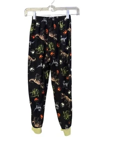 Jurassic Park Boys Black Dinosaur Tapered Pajama Pants Size 8 - Picture 1 of 9