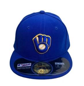 Kids Milwaukee Brewers New Era 59 Fifty Fitted hat cap size -65/8 - Picture 1 of 7