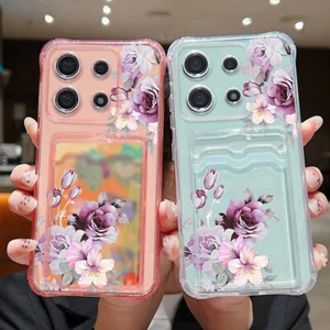 For Xiaomi 14T 13T Poco F6 Redmi 14C Note 13 Pro 12 Card Slot Pattern Case Cover - Picture 1 of 13