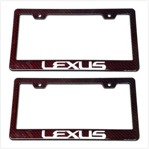 2X Red Carbon Fiber Racing License Plate Holder Frame Cover For Lexus - Picture 1 of 1