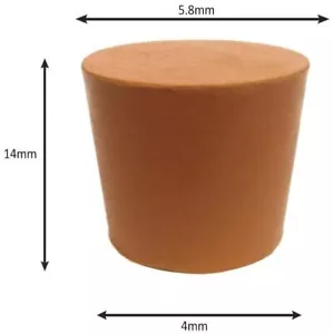 Paquete de 3 corchos tapones de goma rojos talla 4 - Imagen 1 de 7