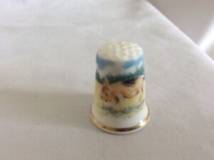 Vintage GLOUCESTER OLD SPOT Handpainted & Signed Thimble - Harcourt China