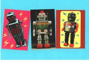 SPIELZEUG ROBOTER. 3 AUFKLEBER SET. Sci-Fi. Spielzeug. - Bild 1 von 1