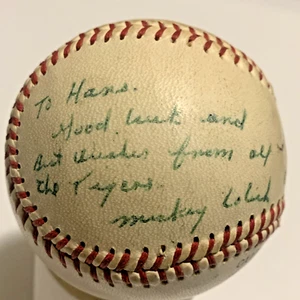 Mickey Lolich Detroit Tigers Autographed Signed Vintage OML Horsehide Baseball - Picture 1 of 6
