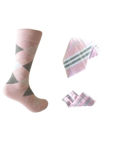 Juego de calcetines y corbata de vestir a juego para hombre, bolsillo cuadrado - Imagen 1 de 128