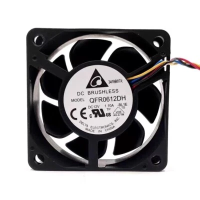Delta QFR0612DH 6025 12V 1.10A 6CM 4pin Dual Ball Cooling Fan - Image 1 of 3