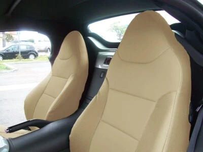 para PONTIAC SOLSTICE 2006-2009 S. CUERO AJUSTE PERSONALIZADO 2 FUNDAS DELANTERAS BEIGE Foto 1 de 4