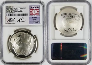 2014-P Silver $1 NGC PF 70 Ultra Cameo Baseball Hall Fame Early Rel ~ Nolan Ryan - Picture 1 of 3