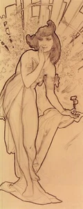 Carnation by Alphonse Mucha Giclee Fine Art Print Repro on Canvas - Picture 1 of 1