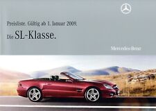 Mercedes SL Preisliste 2009 1.1.09 D 280 350 500 600 63 65 AMG price list