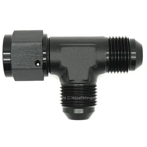 AN -8 AN8 BLACK JIC Flare MALE FEMALE SWIVEL T-PIECE Hose Fitting Adapter FMM - Picture 1 of 1