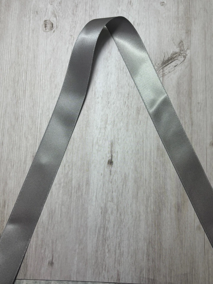 Double Faced Satin Ribbon 7/8” wide 10 yards Silver Gray Two Sided Bulk Lot - Image 1 of 1