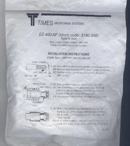 Times Microwave 3190-956 N Female Connector for LMR-400 Cable NOS - Picture 1 of 2