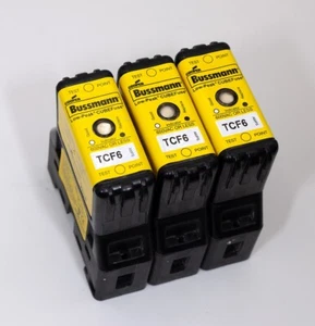 Cooper Bussman TFCF6 6A 600VAC Indicating Cube Fuse With TCFH30N Holder Lot of 3 - Picture 1 of 1