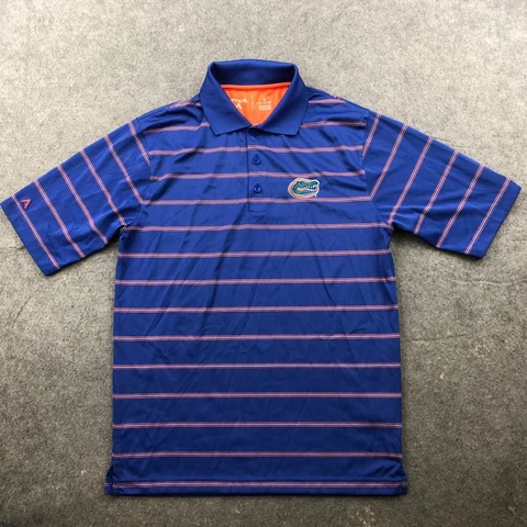 Florida Gators Polo Shirt Men Small Blue Striped Logo Short Sleeve Antigua * Cover