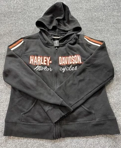 Harley-Davidson Motorcycle Youth Hoodie Large Black Long Sleeve Full Zip Hoodie - Picture 1 of 12