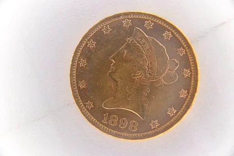 1898 XF USA 10 Dollars Gold Coin Cover