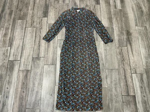 Bryn Walker Dress Womens Sz4 Floral Corduroy Long Sleeve Maxi READ - Picture 1 of 11