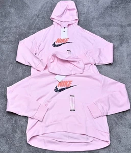 Nike Pink Pullover Hoodie Fleece Sweatshirts Lot Girls Size Large NWTS - Picture 1 of 8
