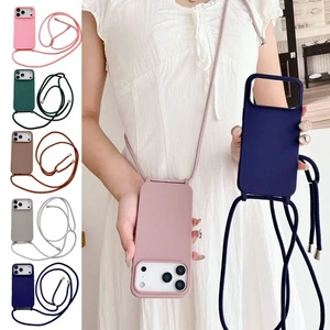 Hülle für iPhone 17 16 15 Pro Max 14 13 12 11 Silikon Umhängeband Handyhülle - Bild 1 von 24