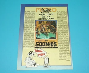 COMMODORE 64 THE GOONIES MAGAZINE ADVERT 1980s KUIFJE BENELUX - Picture 1 of 1
