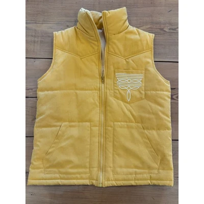 Nuevo sin etiquetas Chaleco acolchado de punto de bota amarillo mostaza para mujer Bolsillos occidentales Cremallera frontal S Foto 1 de 4