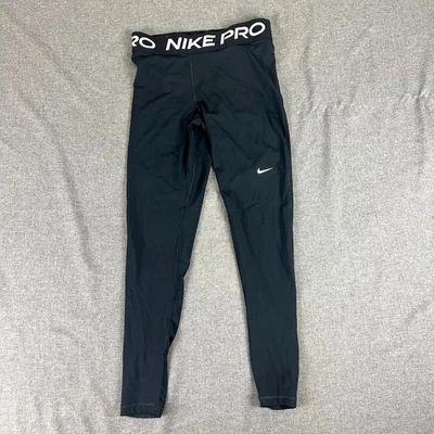 Leggings Nike Pro Feminina Média Preta Elástica Dri-Fit Perna Magra Roupa Ativa Yoga - Imagem 1 de 4