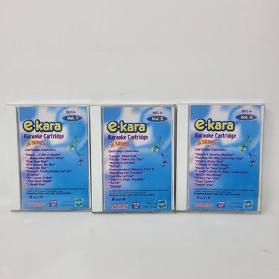 Juego de cartuchos de karaoke E-Kara Vol 1-3 + Bonus Edades 6+ Por Takara Foto 1 de 4