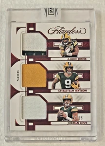 2023 Panini Flawless Triple Patches Jordan Love Watson Jones Packers SSP #12/15 - Picture 1 of 10
