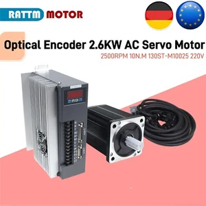 【DE】2.6KW AC Servo Motor Driver CNC Controller Kit 10N.m 25N.m 220V 2500RPM 10A - Bild 1 von 12
