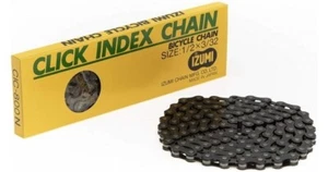 IZUMI Black Click Index Bike Chain Hybrid Road Mountain 1/2" x 3/32" 5 6 7 Speed - Picture 1 of 1