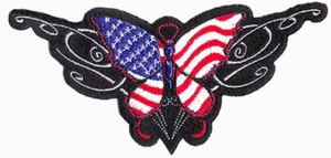 Aufnäher Schmetterling Amerika Flagge 15 x 7 cm USA Butterfly America flag Patch - Picture 1 of 1