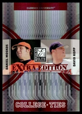 2007 Donruss Elite Extra Edition College Ties Autographs Daniel Moskos/David - Image 1 of 2