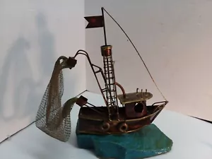 Glen Cove welded copper fishing boat sculpture - Picture 1 of 7