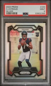 2023 Prizm Football CJ Stroud Rookie Silver Prizm #339 Houston Texans RC PSA 9 - Picture 1 of 2