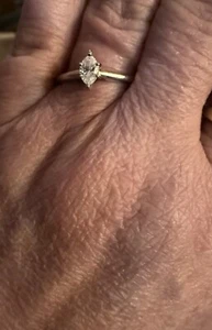 Anello oro bianco 14 kt 1/2 ct marchese diamanti naturali misura 9 vendita al dettaglio 899,00 - Foto 1 di 4