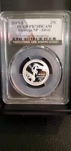 Perfection 2015-S PCGS PR70DCAM Silver Saratoga National Park Quarter - Picture 1 of 2