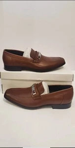 Calvin Klein Jameson Loafer Leather Dress Shoes Men's 9.5M Medium Brown Slip On~ - Picture 1 of 7