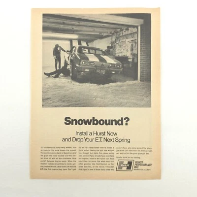 VTG 1969 Camaro Snowbound Advertising Print Ad Promo Art Garage Muscle Car Scene - Image 1 of 4