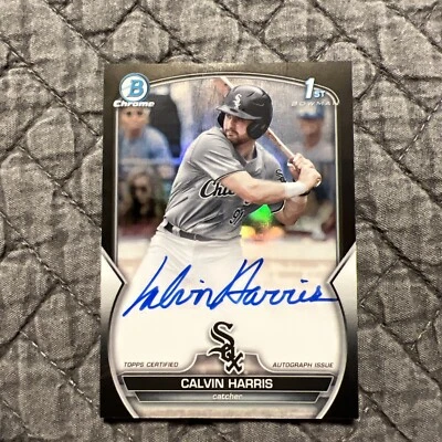 2023 Bowman Draft Chrone Calvin Harris #CDA-CHA Black Auto /75 White Sox - Image 1 of 2