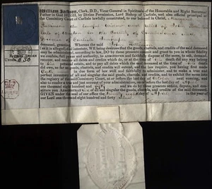 1848 WIGTON - 10/- Revenue Administration of Effects, John Pattinson, Innkeeper - Picture 1 of 1