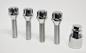 4 pernos de rueda de bloqueo (zinc) M14 x 1,5, rosca de 60 mm - Imagen 1 de 2