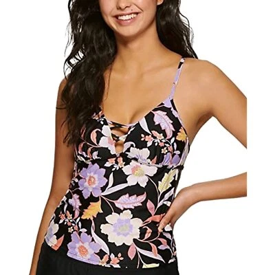 Precio de venta sugerido por el fabricante $30 Camiseta tankini floral con cordones Hula Honey para mujer SOLO talla mediana Foto 1 de 3