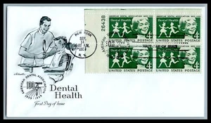 US FDC # 1135 4c Dental Health Artmaster Plate Block 26438 UL 1959, 9K587 - Picture 1 of 1
