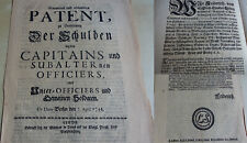 König Friedrich II.: Patent 1744 "zu Verhütung der Schulden" bei den Offizieren