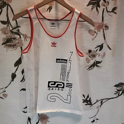 Adidas Pro Run Series Algodón/Malla Activa Tanque Gimnasio Camisa Fitness Top Pequeña Foto 1 de 4