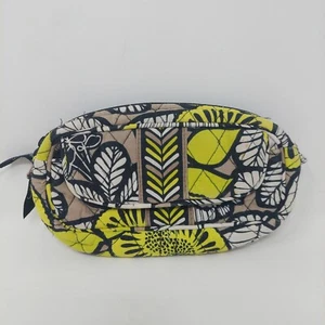 Vera Bradley Citron Mirror Makeup Cosmetic Bag Yellow Black Tropical Floral Boho - Picture 1 of 12