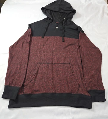 DIKOTOMY Hombres Sudadera con Capucha Pullover Talla M Granate/Negro Bolsa Bolsillo Ligero Playa Foto 1 de 4