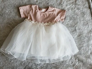 3 Layered Pink Princess Shortsleeve Dress with Big Butterfly Knot - Picture 1 of 7